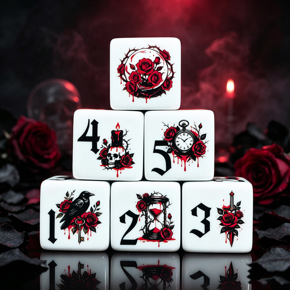 12Pcs Gothic Rose 16MM Printed - đánh giá và giá Board Game Arena