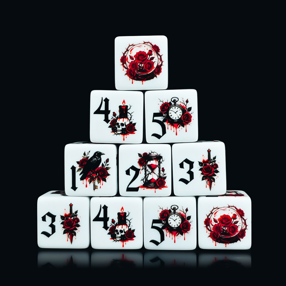 12Pcs Gothic Rose 16MM Printed - đánh giá và giá Board Game Arena