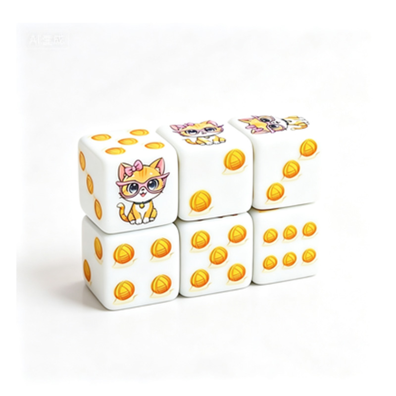 6Pcs Cat Paw Print Polyhedral  - đánh giá và giá Board Game Arena