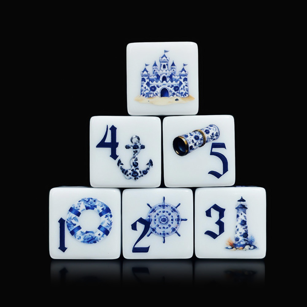 12Pcs Blue Nautical 16MM Print - đánh giá và giá Board Game Arena